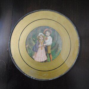 Antique Victorian Flue Cover Two Children Hansel & Gretal 8.65"